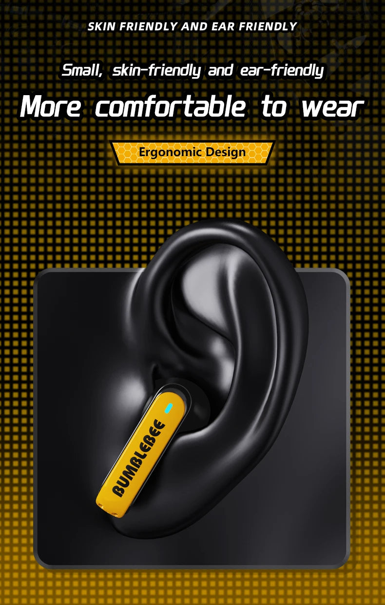 Ship From US Transformers TF-T01 Gaming Earphones Bluetooth 5.4 ENC Noise Reduction Headphones HD Call Music Earbuds Bumble Bee