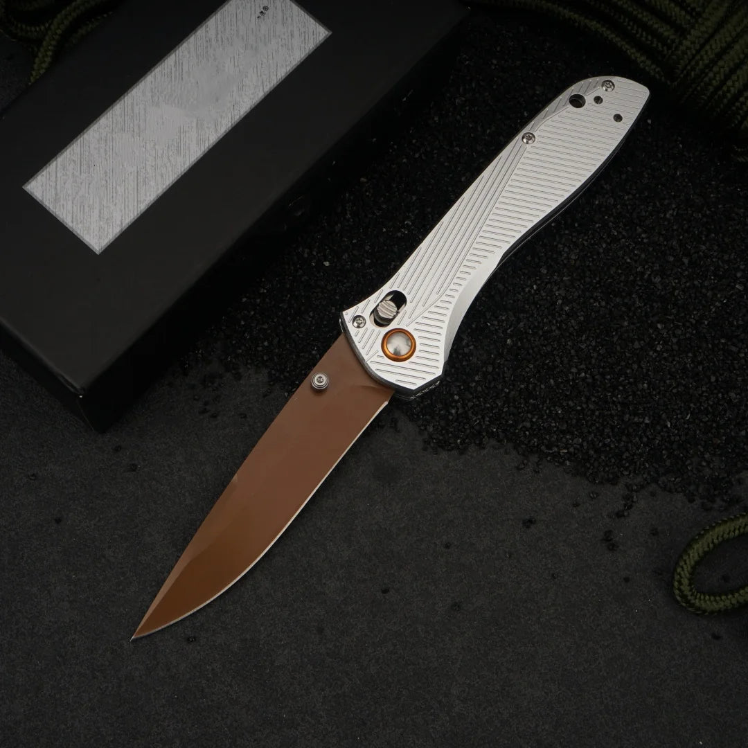 Factory Direct 710 Silver Handle Folding Pocket Knife, 9Cr18MoV Sharp Blade with Light Aviation Aluminum Handle, Custom Logo Engraving Supported, Gift Knife for Birthday & Holiday, Wholesale & Retail Available, US Local Wareh