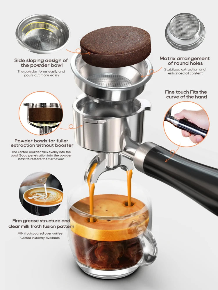 HiBREW 20 Bar Semi Automatic Espresso Machine With Portafilter