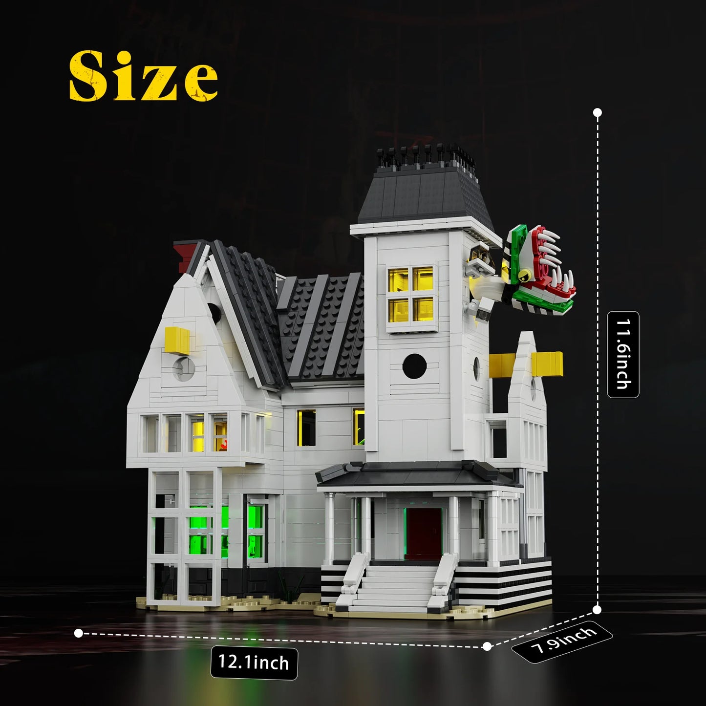 Spooky Beetle Mansion Building Blocks Set Horror House Model Toys Home Halloween Decoration Collection Gifts for Fans Adults