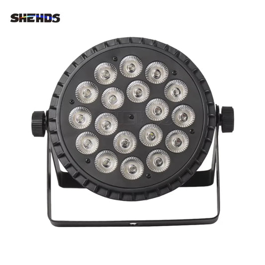 SHEHDS 4PCS Aluminum Alloy LED Flat Par 18x12W RGBW/18x18W RGBWA+UV LED Lighting DMX512 Disco Christmas Lights DJ Audience