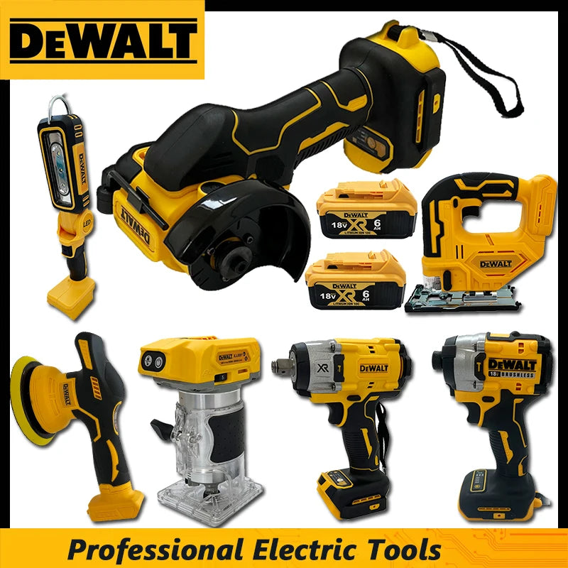 DeWalt Multifunctional Power Tools: Cordless Brushless Angle Grinder, Cutter, Electric Wrench, Polisher, Air Pump, Heat Gun