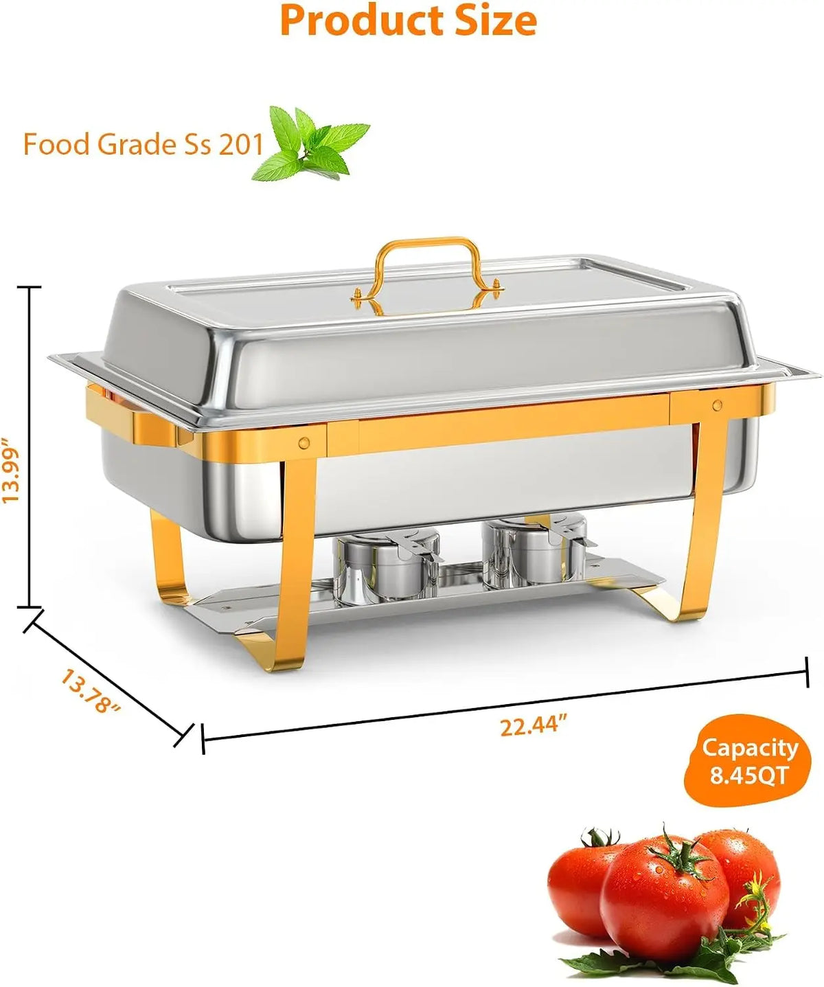 Tacleekii 2 4 6 Pack Chafing Dishes Buffet Set 8QT Rectangle Catering Food Warmers Complete Set Stainless Steel Buffet Servers and Warmers with Lid Complete Set for Parties Banquets Weddings