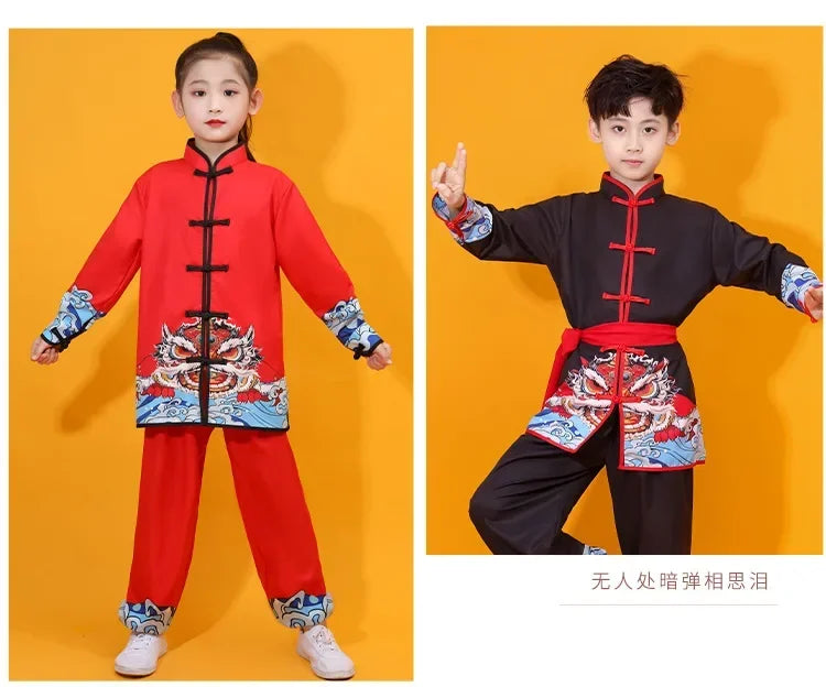 Chinese Kung Fu Uniform Children Wushu Sets Baby Martial Arts Costumes Girl Suit Perform Outfit Kids Clothes Boy Tai Chi Set