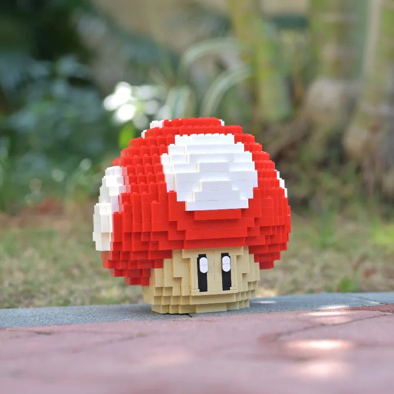 779PCS MOC Game Figures Red Green Mushroom Building Blocks Model Desktop Ornament Assembly Toys Collect Gifts for Kids Adult