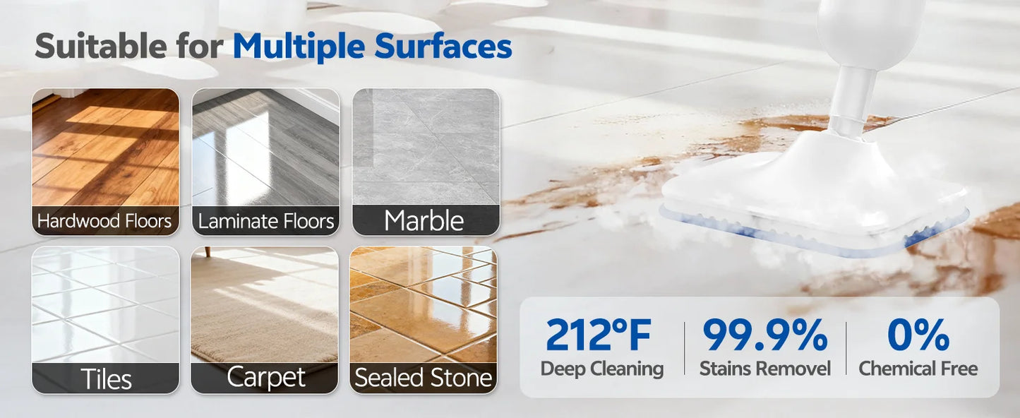 INSE Powerful Steam Mop High Temperature 6 in 1 Scrubbing Steam Cleaner Detachable Floor Steam Mop for Hard Floor Carpet Kitchen
