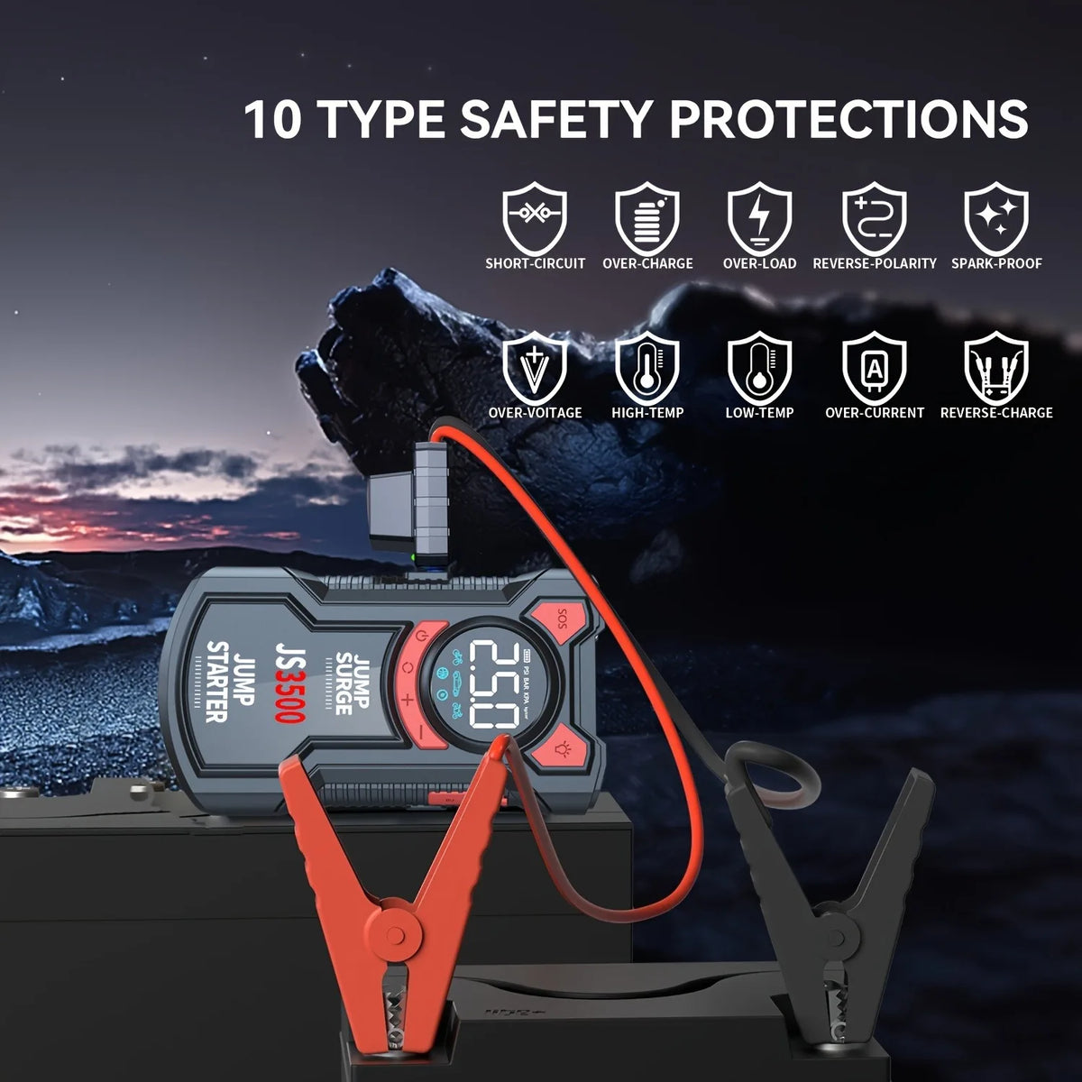 Paivioroku 5 In 1 Car Jump Starter Integrated Air Pump