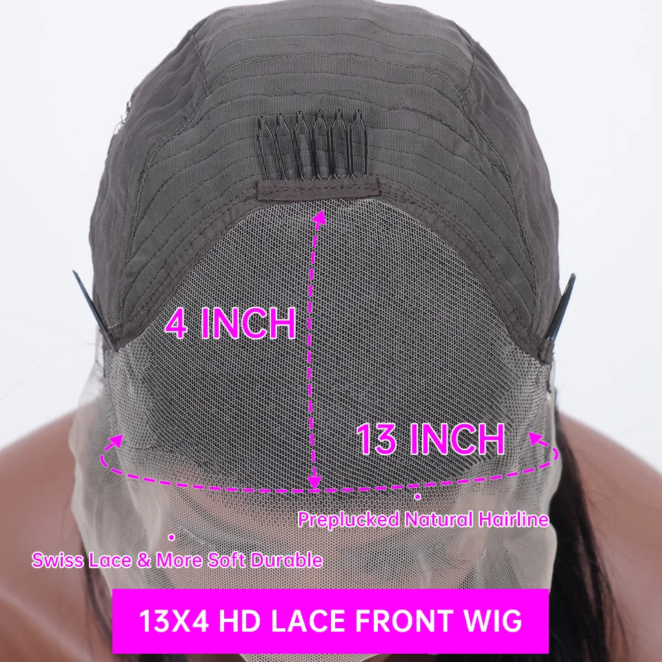 36in 5x5 HD Lace Closure Wigs 250% Body Wave Wigs Human Hair Remy Brazilian 13x6 Transparent Lace Frontal Wig Hair 100%
