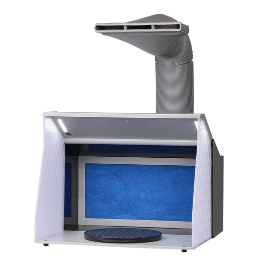 SucceBuy Airbrush Spray Booth Portable Hobby Airbrush Paint Spray Booth Kit with 4 LED Light Powerful Dual Exhaust Fans