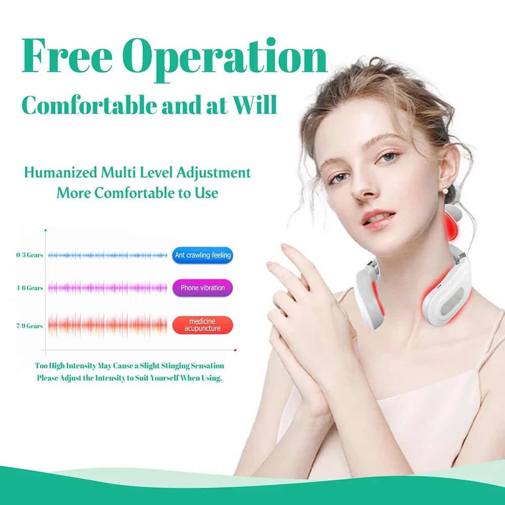 Portable 4 Heads Vibration Back Massager USB Rechargeable Electric Massage Instrument for Back Waist Muscle Relax Home Office Relaxation Tool