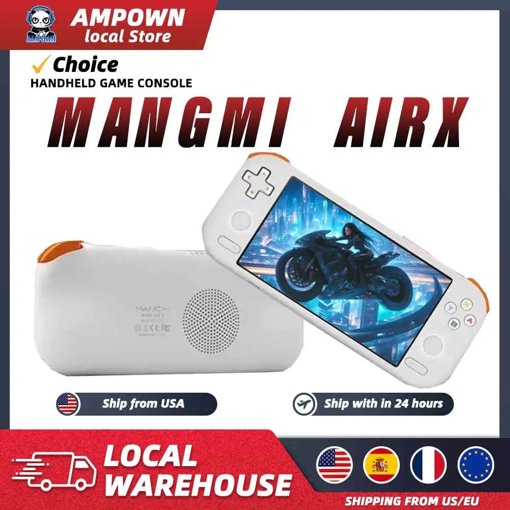 Ampown MANGMI AIR X Handheld Game Console Snapdragon 662 5.5'' Touchscreen Android 14 Active Cooling Fan 15W Fast Charging RGB