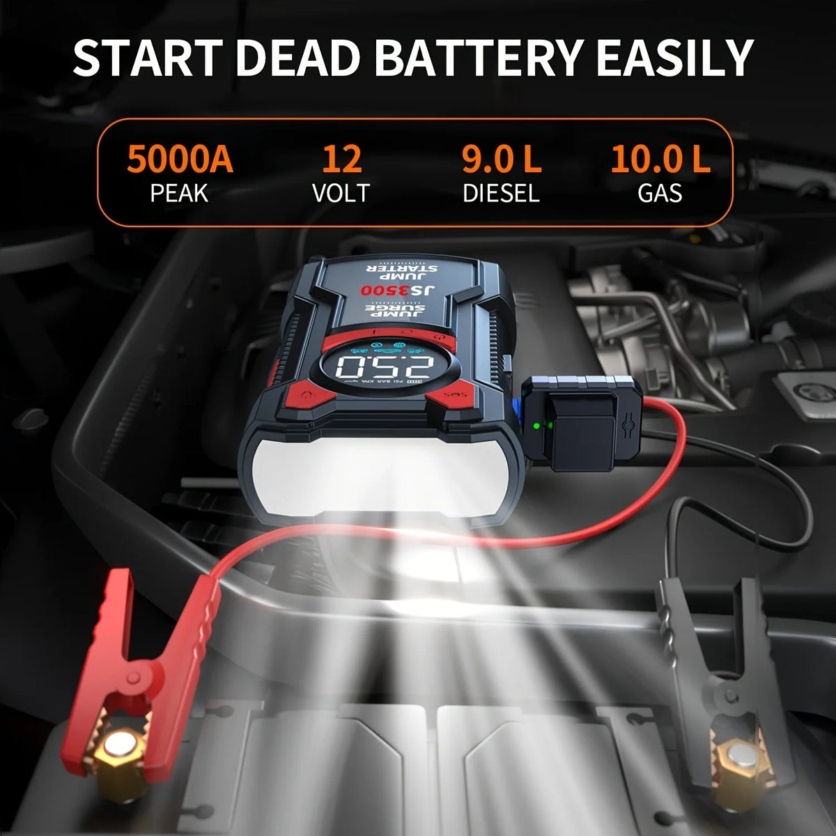 Paivioroku 5 In 1 Car Jump Starter Integrated Air Pump