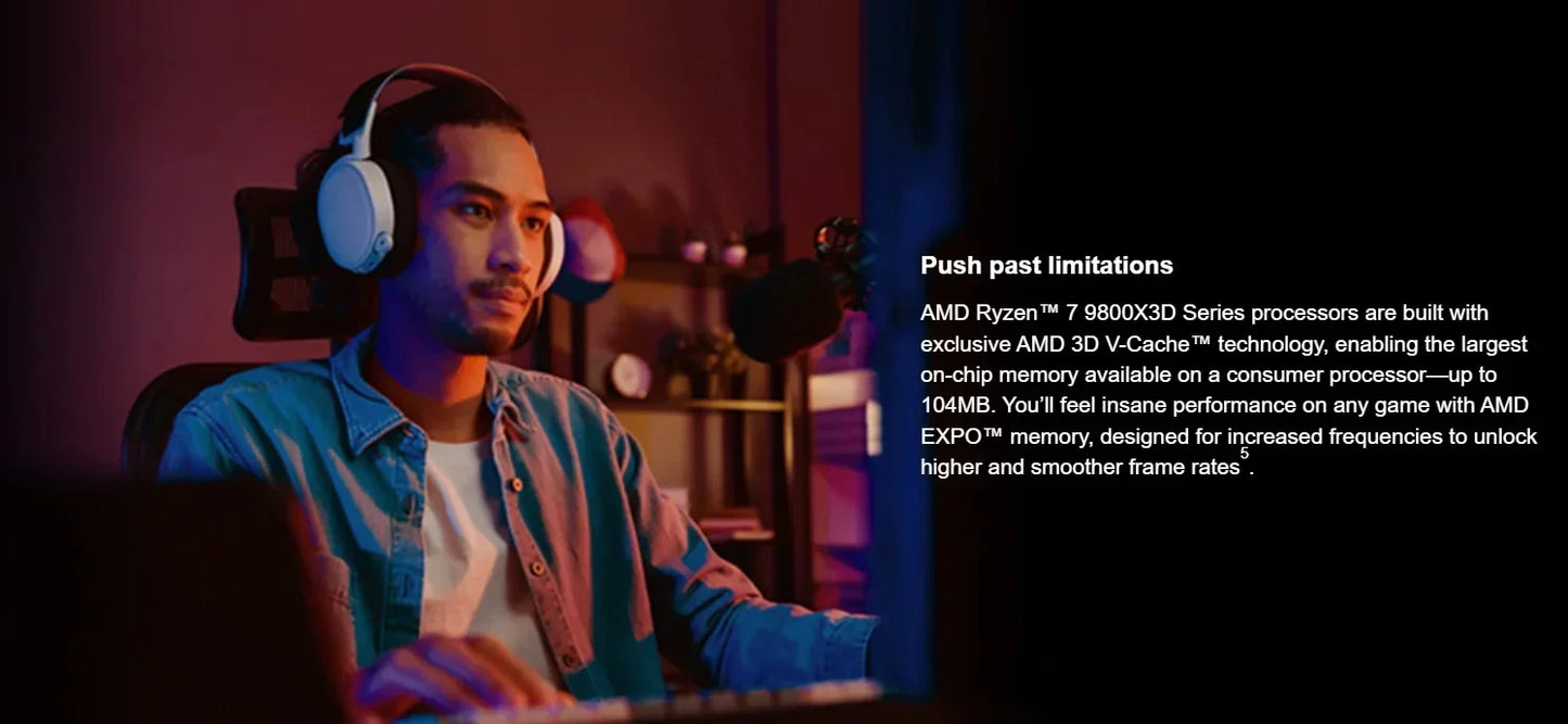 AMD Ryzen 7 9800X3D 8-Core 16-Thread L3=96M 4.7GHz 120W DDR5 Socket AM5 4NM R7 9800X3D Gaming Processor but No Fan