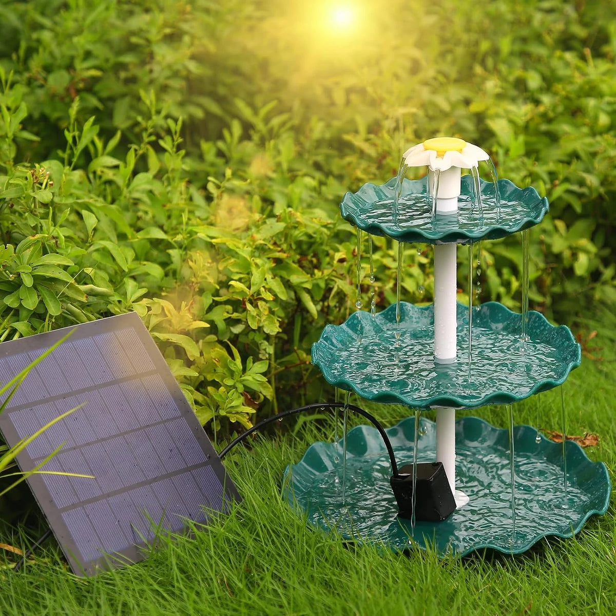 Solar Fountain 3.5W Solar Bird Bath Water Fountain, Detachable DIY Water Landscaping Bird Feeder Fountain for Bird Bath/Garden/Fish Tank
