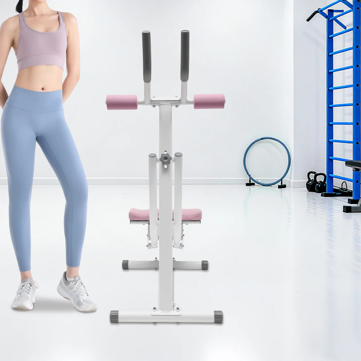 Foldable Ab Machine With LED Display Core Workout Waist Cruncher
