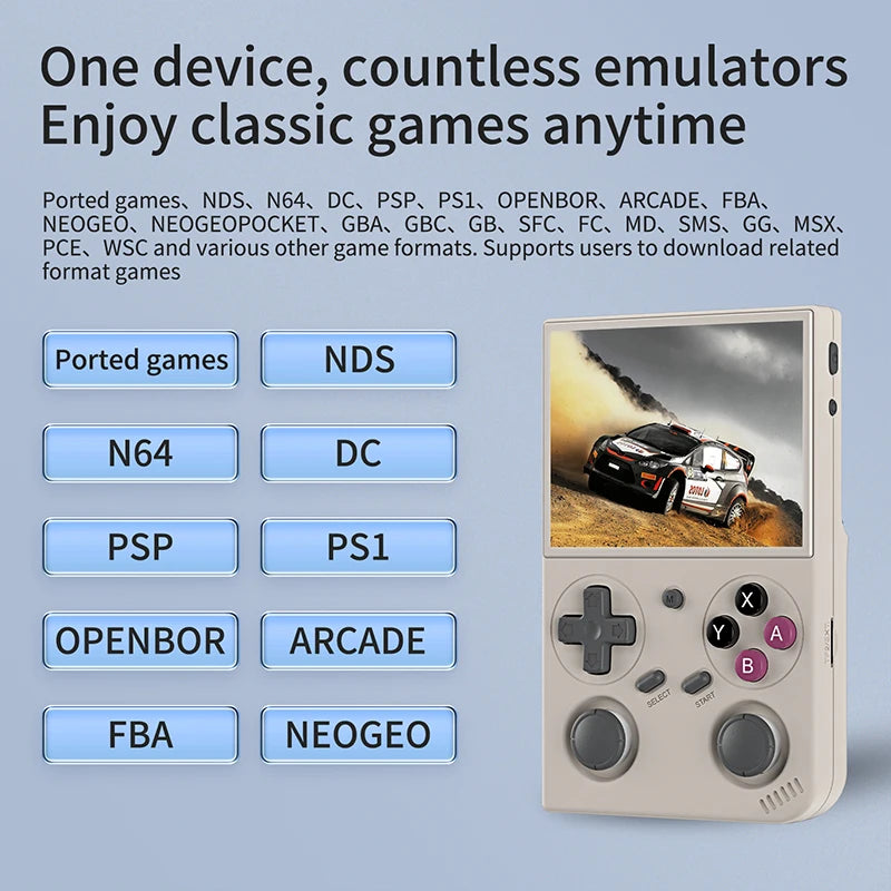 G350 Handheld Game Console 3.5'' IPS Screen Linux System Dual Joystick Vibration Motor Retro Portable Video Console Gift