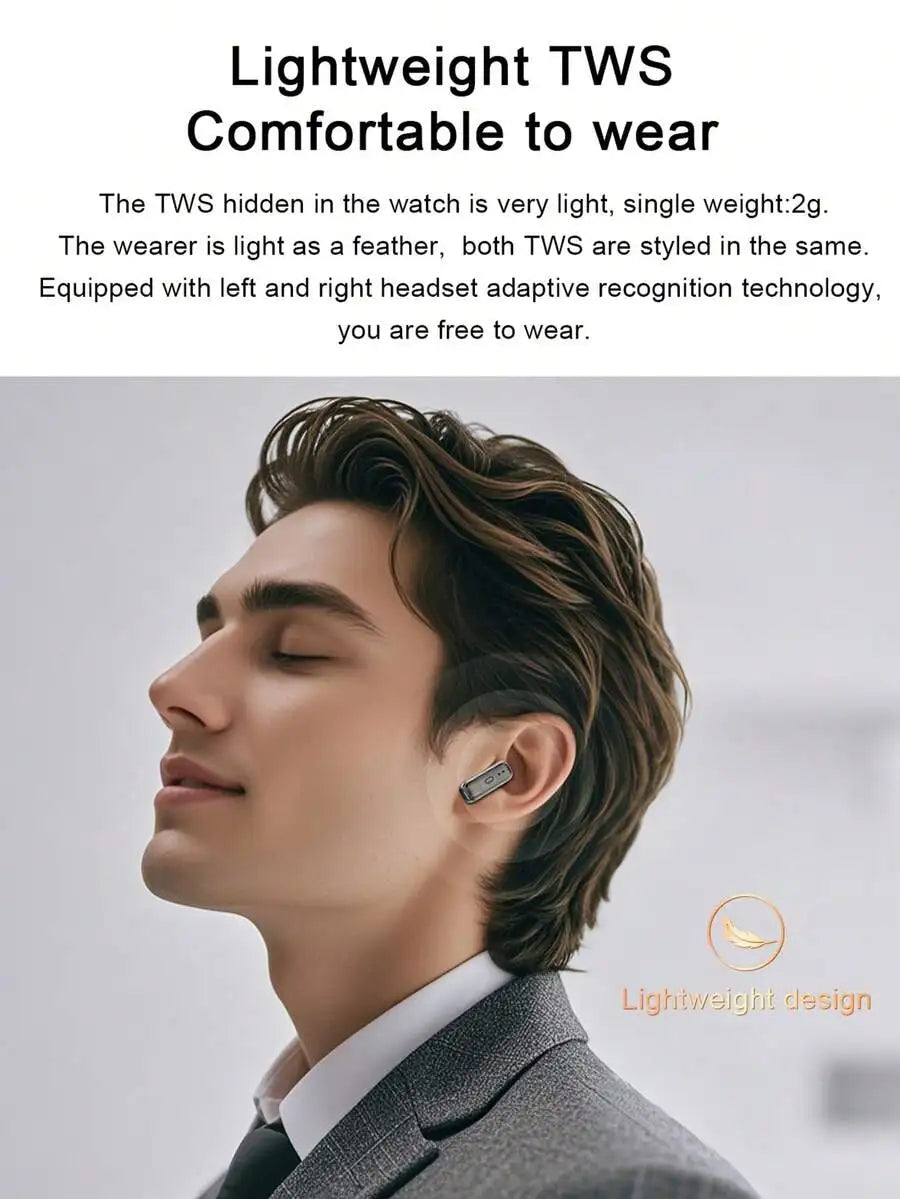 2-In-1 Smartwatch With Built-In Earbuds For Women Men - Remote Camera Control, Music Playback, Weather Check, Stopwatch, Multiple Sports Modes - Ideal Holiday Gift, Sports Watch |       Dual Display Watch, Compatible With IOS