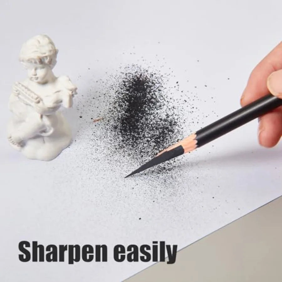 36 Pcs Professional Charcoal Pencils Bulk Classroom Set Soft, Medium and Hard for Drawing Charcoal Pencils for Sketching Shadin
