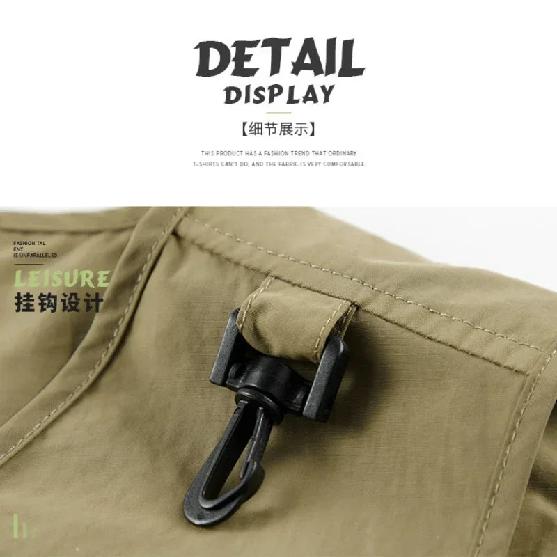 Multipocket Quick Dry Mesh Fishing Vests Men Outdoor Tactical Vest Hiking Hunting Casual Fisherman Vest Solid Sleeveless Coats