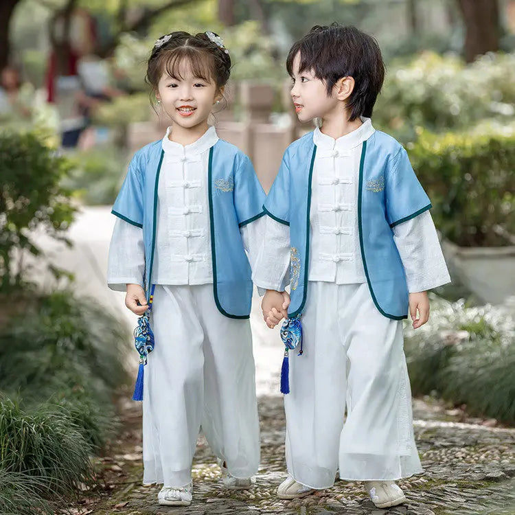 Chinese Hanfu Children Clothing Cosplay Performance Costume Kids Clothes Ethnic Style Children's Sets Girl Suit Two Piece Boy