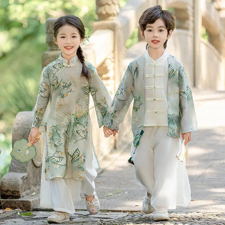 Chinese Hanfu Children Clothing Cosplay Performance Costume Kids Clothes Ethnic Style Children's Sets Girl Suit Two Piece Boy