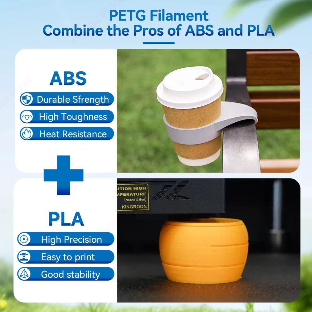 KINGROON 10KG PLA/PETG Filament 1.75mm 3D Printing Plastic Material Accuracy ±0.03mm Fast Shipping Fit Most FDM Printers