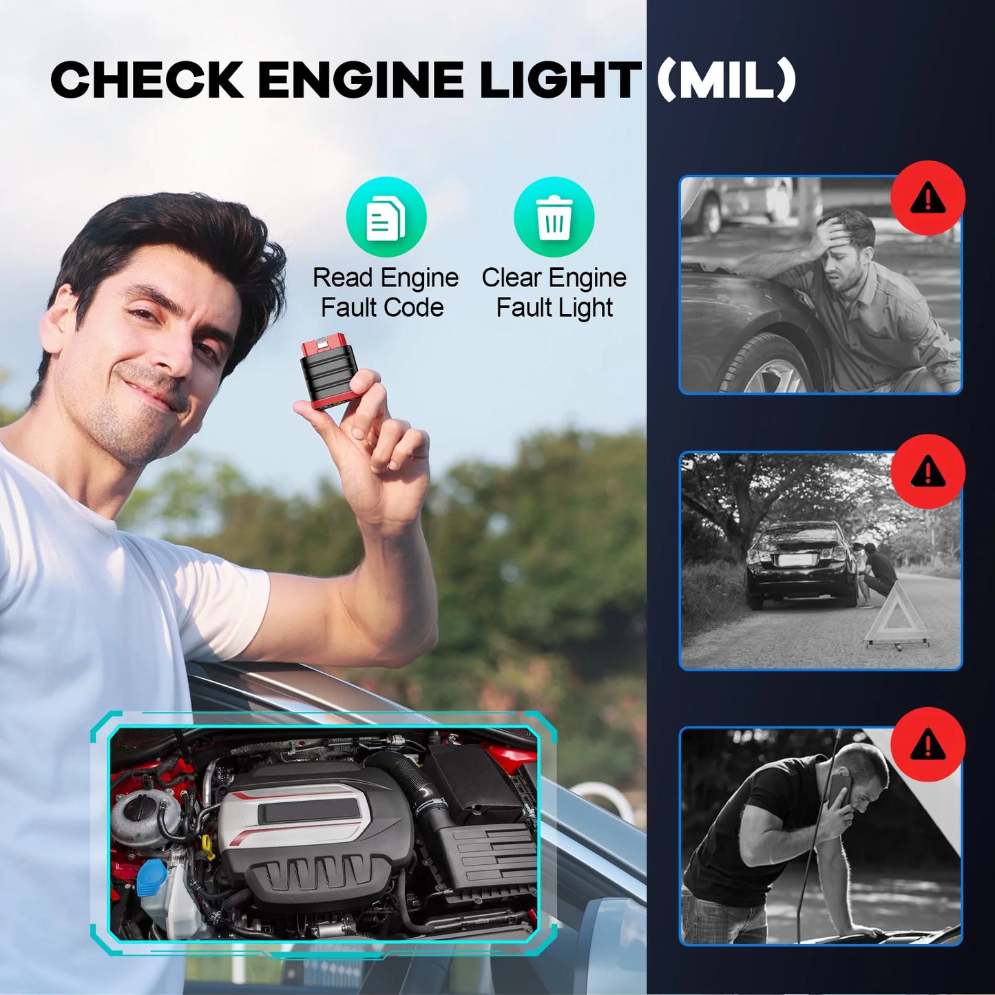 THINKCAR THINKDIAG Mini OBD2 Scanner Lifetime Free Update for All Cars Full System Diagnostic Scan Tool for iOS and Android