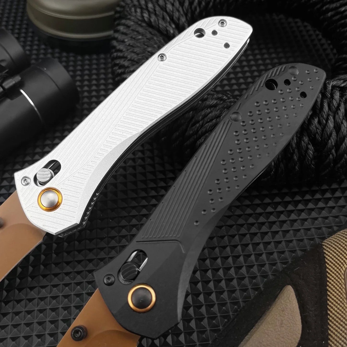 Factory Direct 710 Silver Handle Folding Pocket Knife, 9Cr18MoV Sharp Blade with Light Aviation Aluminum Handle, Custom Logo Engraving Supported, Gift Knife for Birthday & Holiday, Wholesale & Retail Available, US Local Wareh