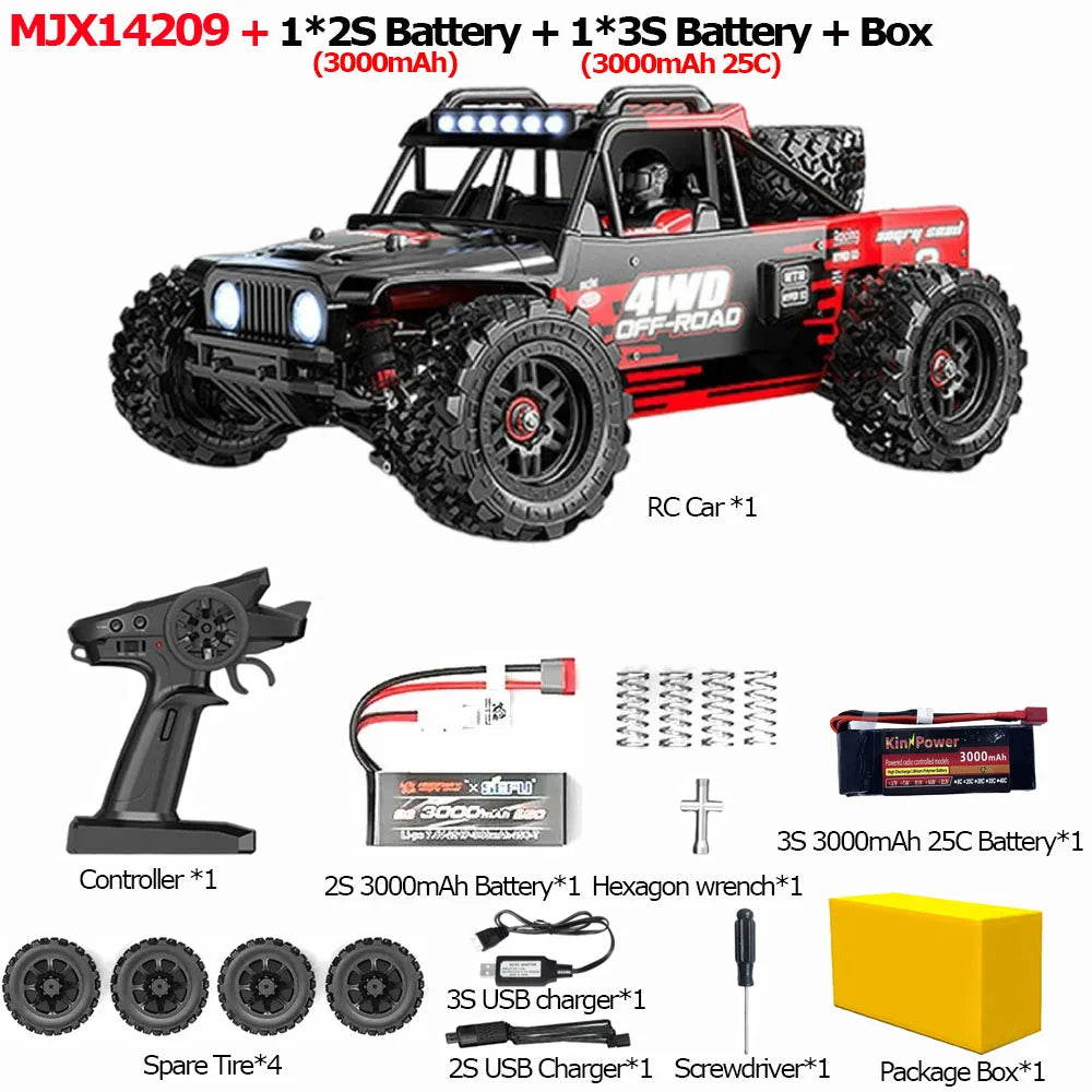 MJX 14209 1/14 RC Car Hyper Go 75km/h Brushless 2.4G Remote Control 4WD Off-road Racing RC Truck Hobby RC Toy Gift