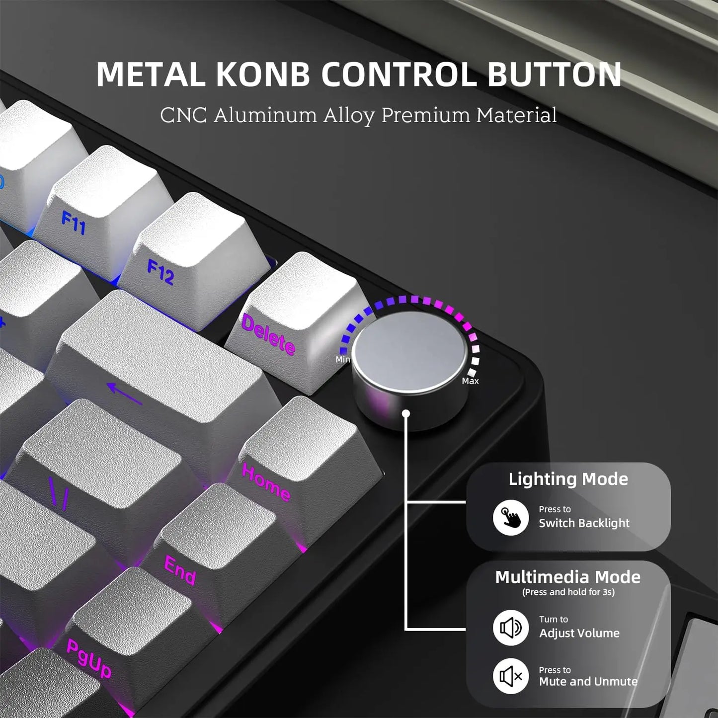 ATTACK SHARK X85 Wireless Mechanical Gaming Keyboard,TKL 82 Keys,Gasket Structure,Knob,RGB Hot Swappable Custom Keyboard