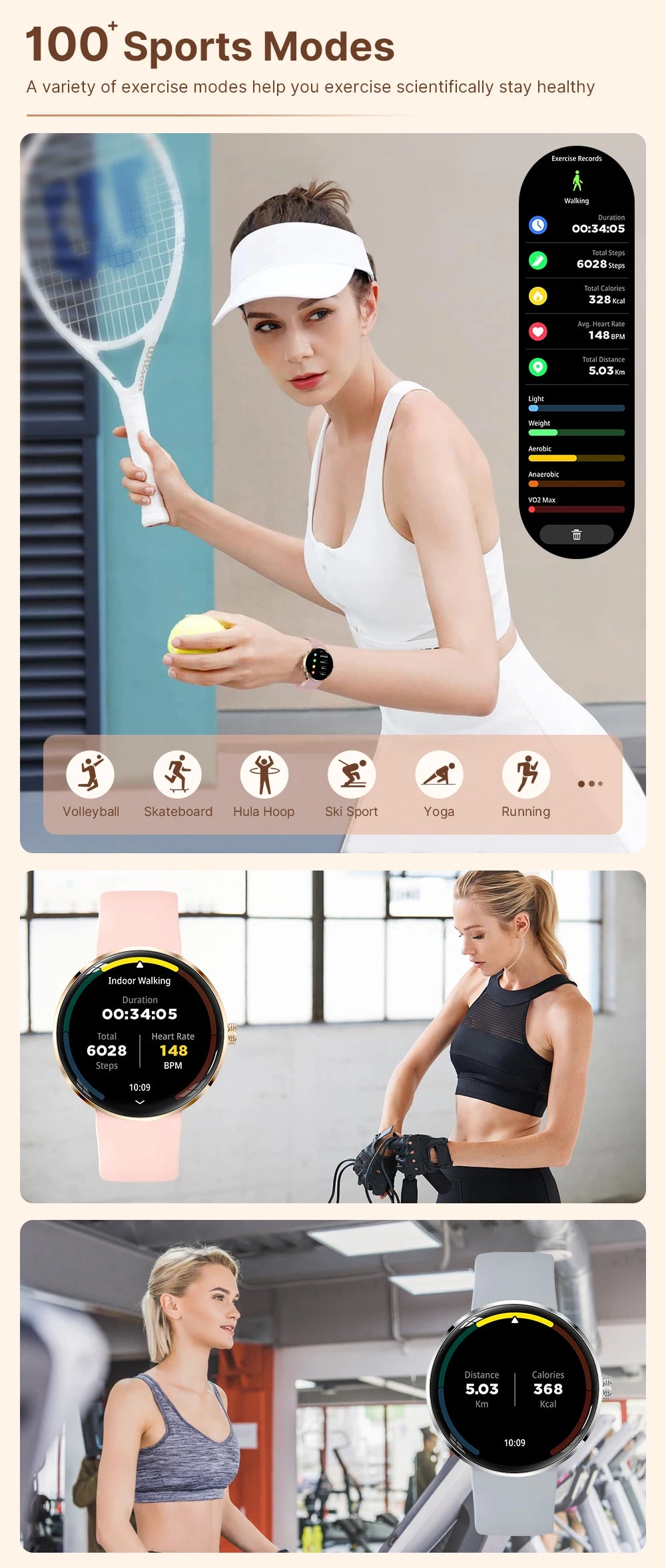 MEVADEN 1.43" AMOLED Screen Women Smart Watch 8.5mm Ultra-thin Stainless Steel Luxury Smartwatch Health Monitor Sport Watch H33
