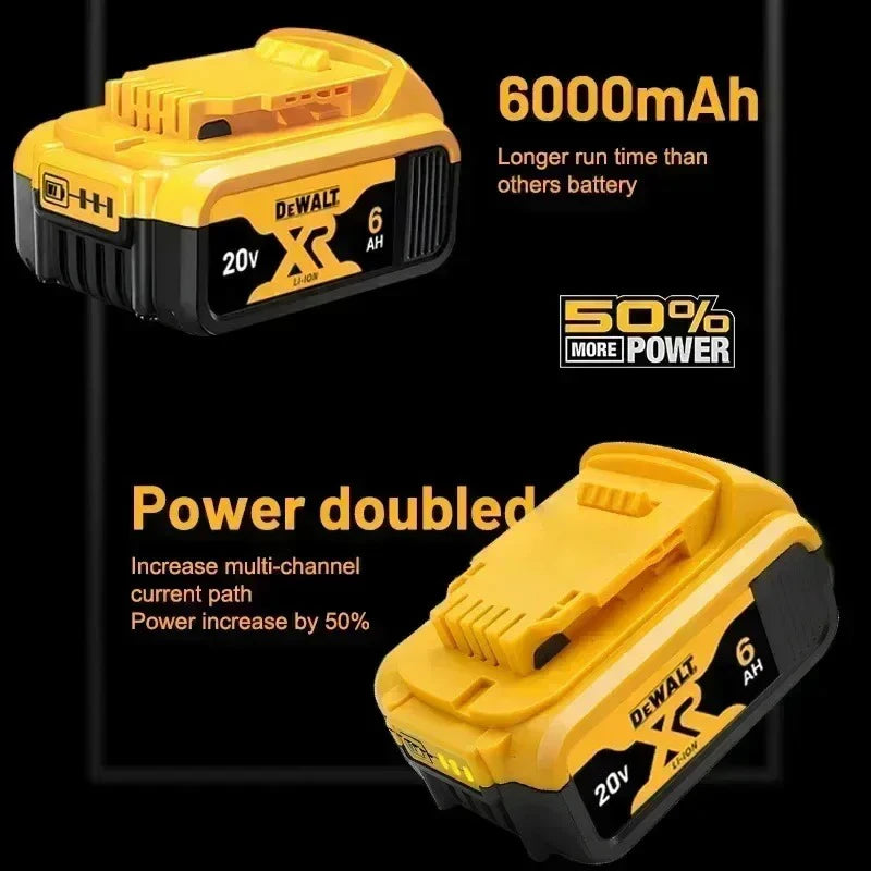 100% Original DeWalt 20V 6.0Ah Battery Power Tool Replacement for DeWalt DCB184 DCB181 DCB182 DCB200 6.0Ah 18Volt 20v Battery.