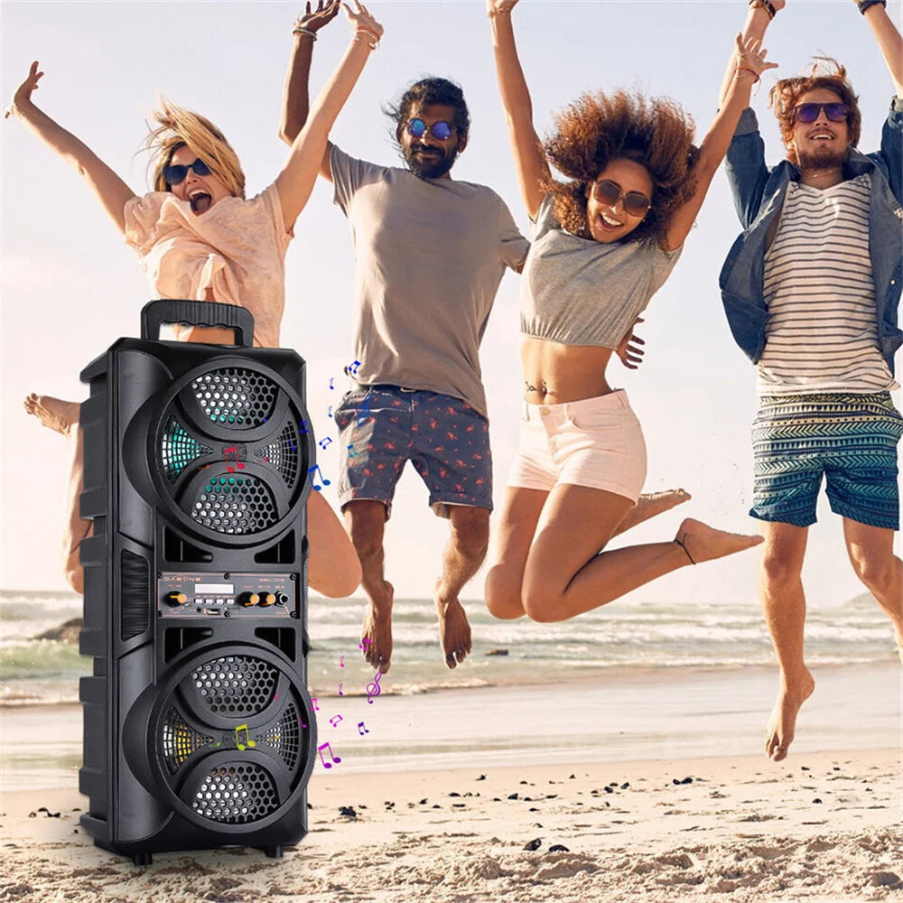 Portable 3000W Bluetooth Speaker Subwoofer Heavy Bass Sound System Party DJ Karaoke Remote & MIC