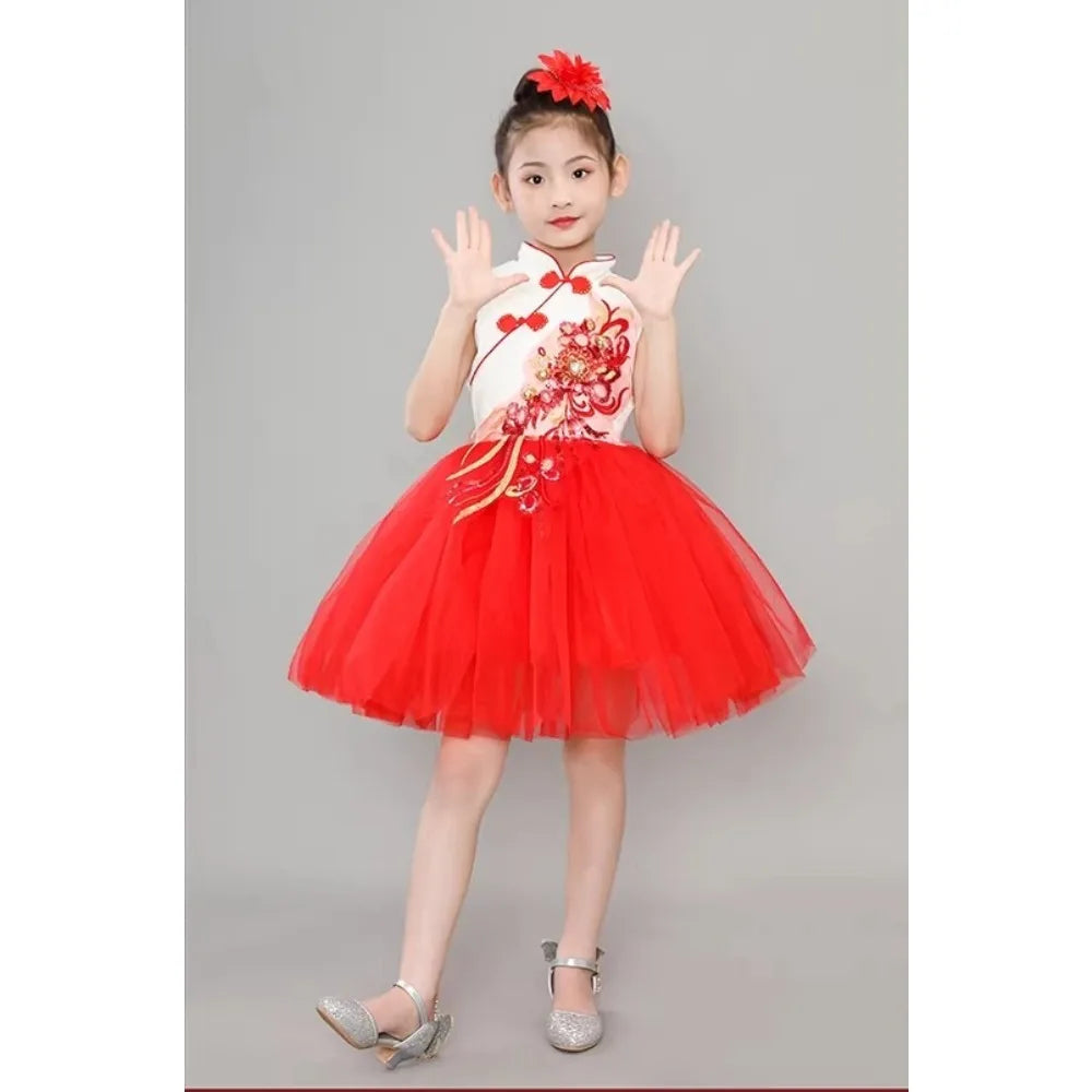 Kids Dresses for Girls Clothes Chinese New Year Dress Baby Princess Hanfu Party Cosplay Performance Costumes Children Clothing