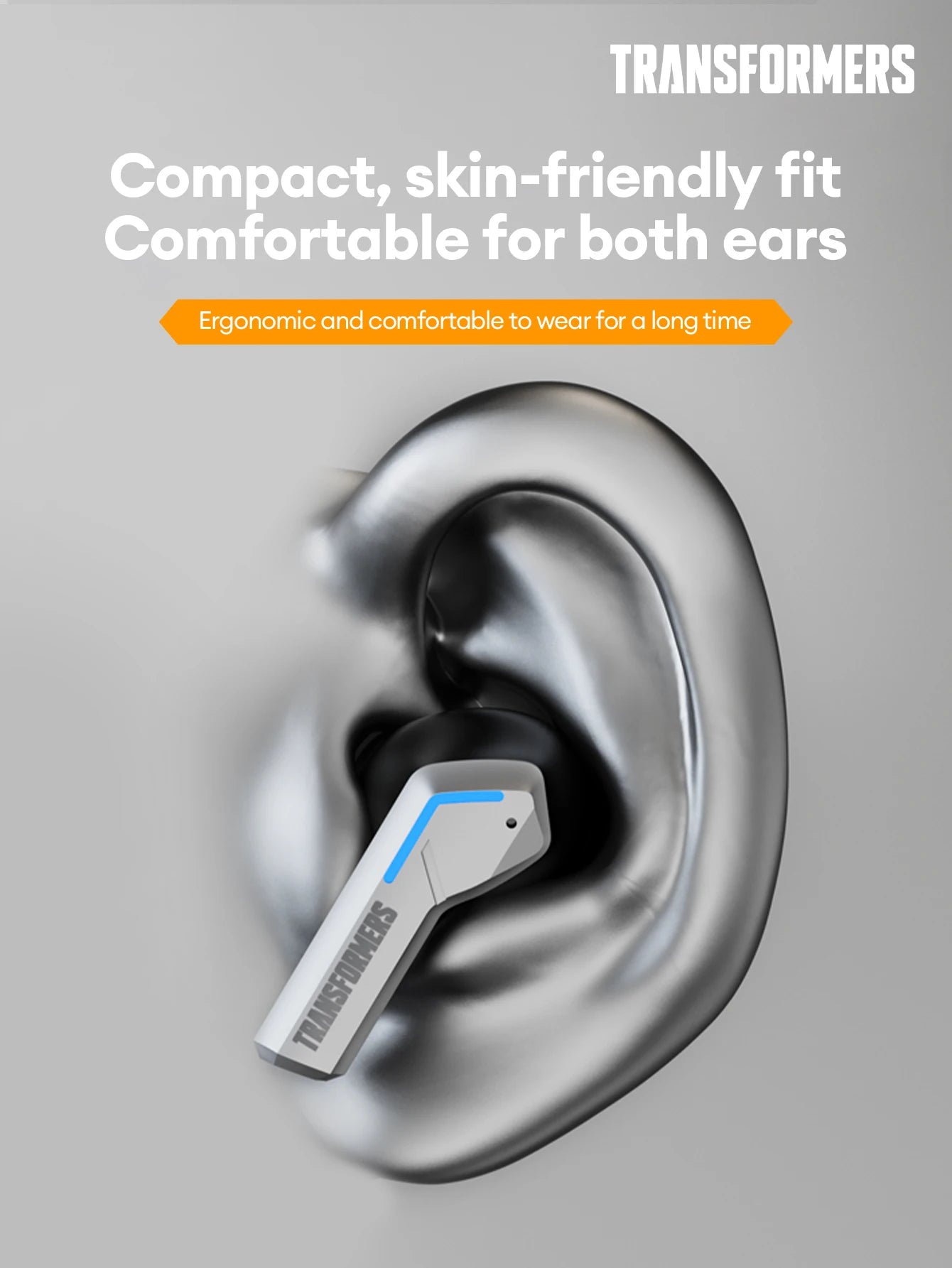 Ship From US Transformers TF-T06 Bluetooth Earphones Gaming Headset Low Latency with Mic Headphones HD Call Wireless Earbuds