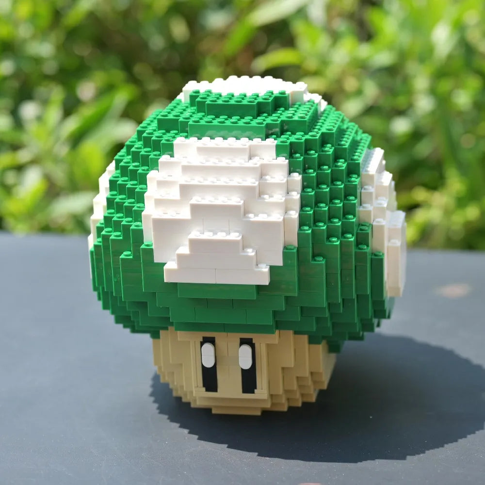 779PCS MOC Game Figures Red Green Mushroom Building Blocks Model Desktop Ornament Assembly Toys Collect Gifts for Kids Adult