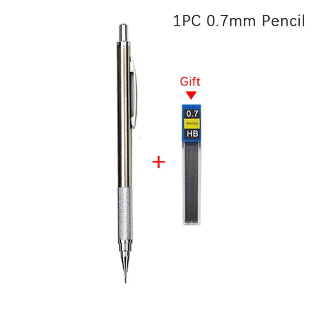 Mechanical Pencil Set Full Metal – Professional Art Drawing Automatic Pencil with Leads, Smooth Writing Sketching Tool for Office School Students
