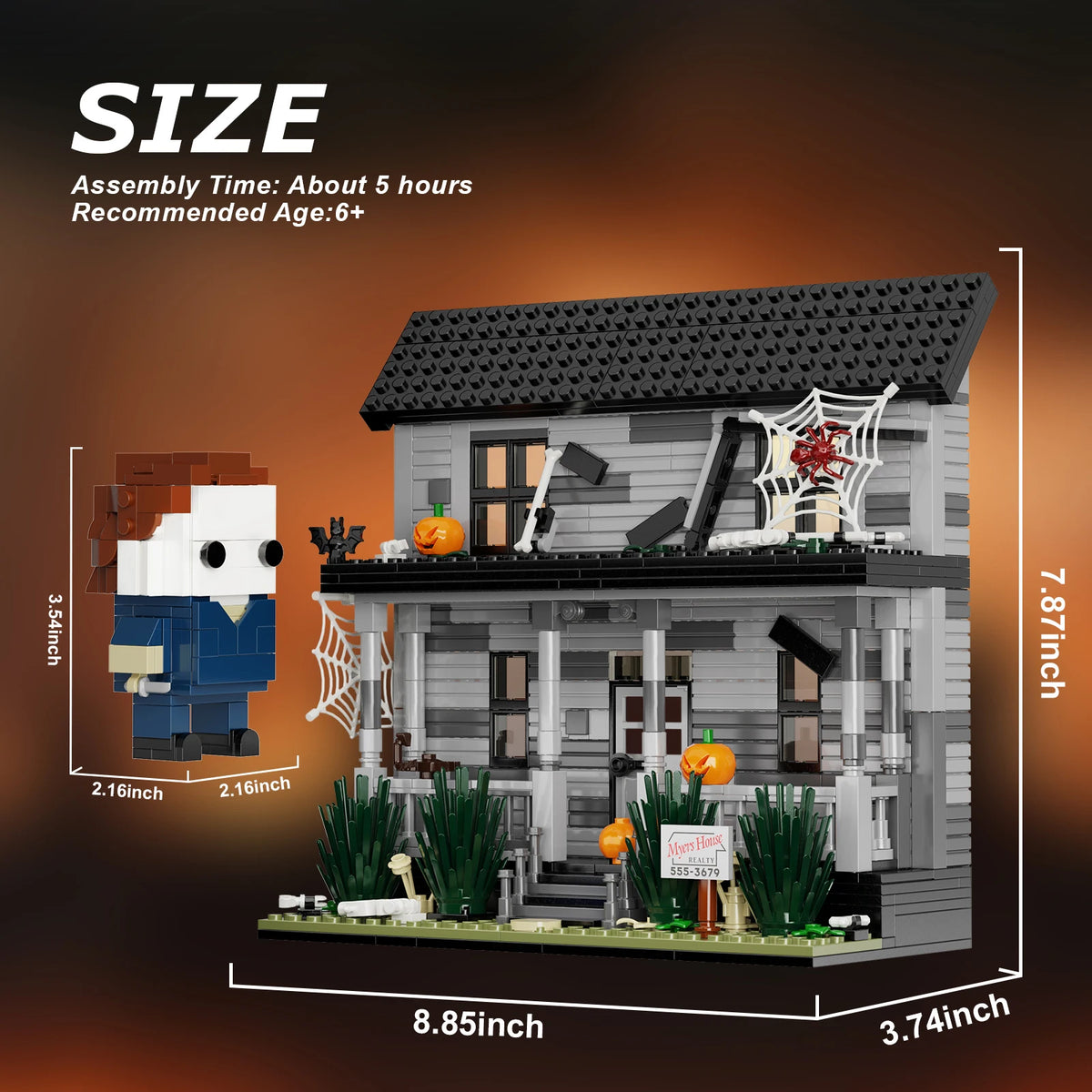 BuildMoc Halloween Nightmare House Building Blocks Set Pumpkin Ghost Skeleton Hut Bricks Toys Children Christmas Birthday Gifts