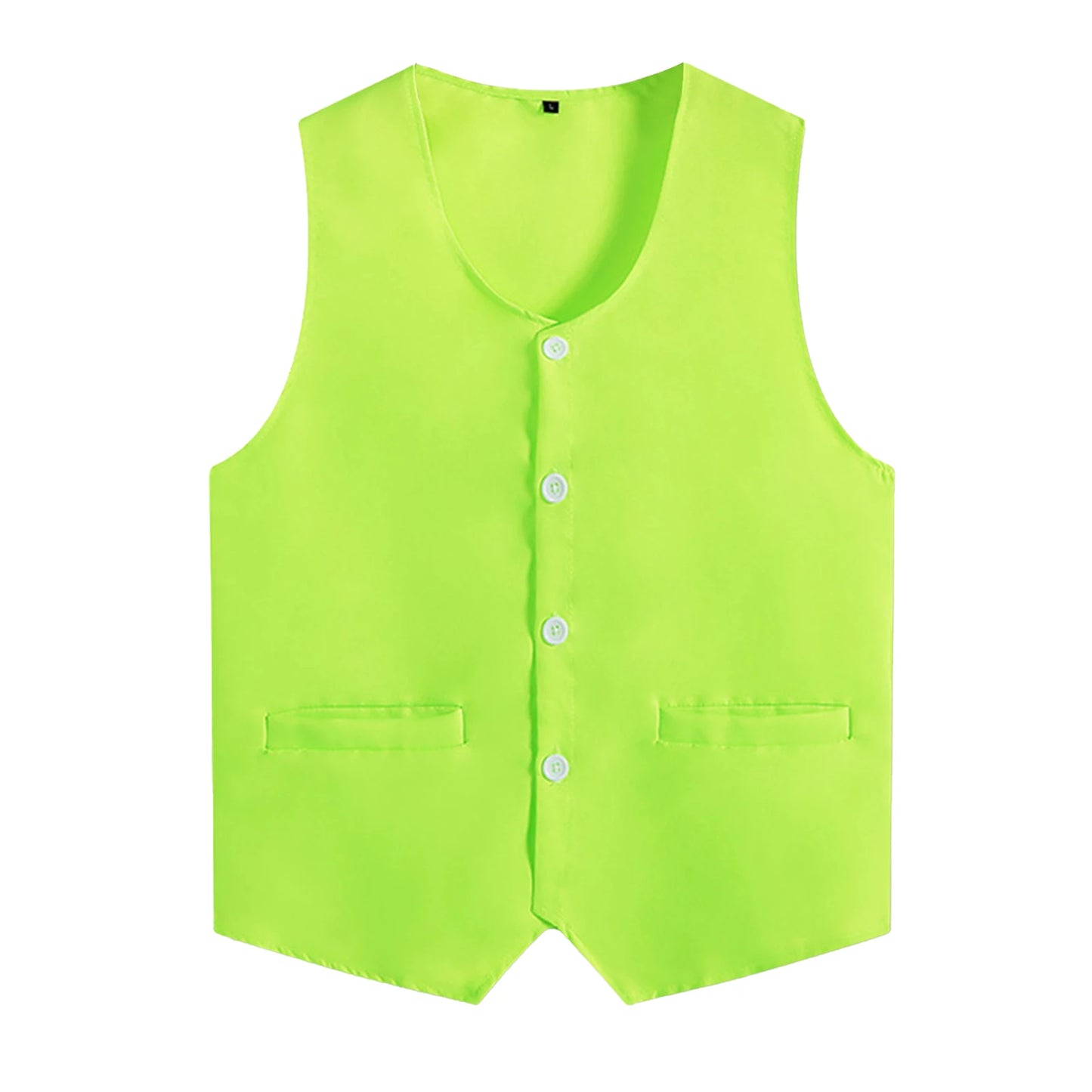 Kids Boys Girls Button Volunteer Vest Solid Color V Neck Sleeveless Waistcoat Volunteers School Camp Activities Uniform