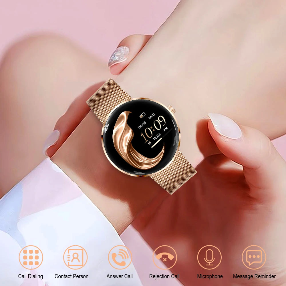 MEVADEN 1.43" AMOLED Screen Women Smart Watch 8.5mm Ultra-thin Stainless Steel Luxury Smartwatch Health Monitor Sport Watch H33