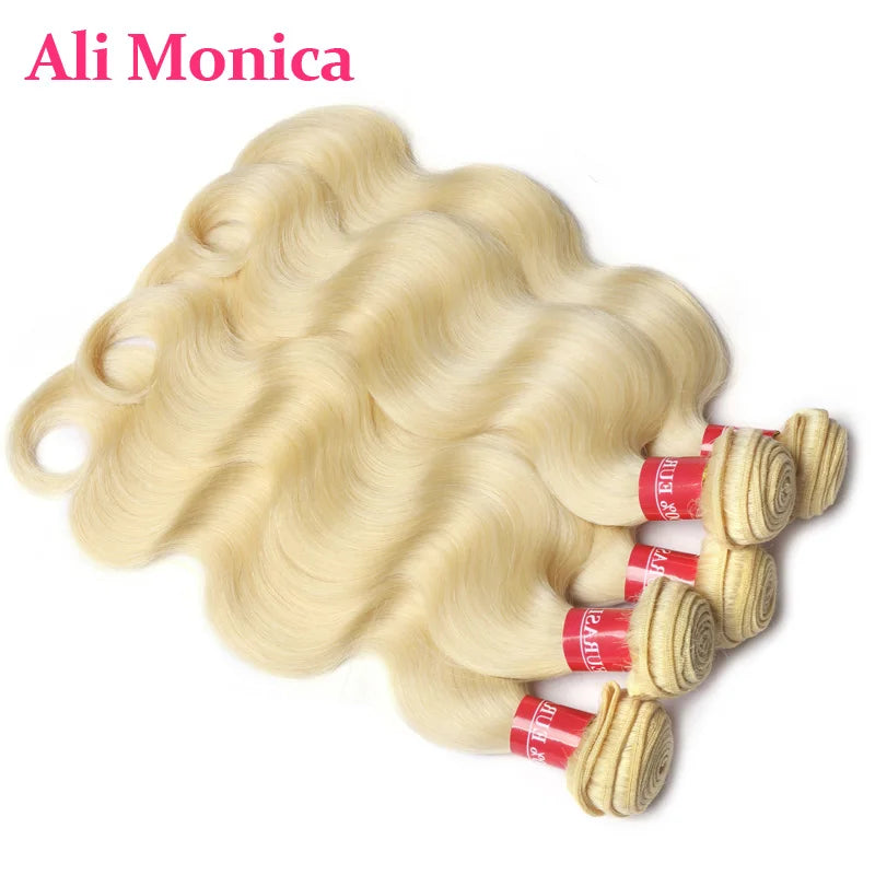 613 Blonde Body Wave Straight Human Hair Bundles 40 Inches Colored Brazilian Hair Extension Free Shipping on Sale Clearance