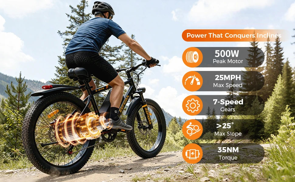 Classic Mountain Ebike, UL2849 Safety Certified, Adjustable Seat & Front Brake,Factory Original, Free US Local Warehouse Shipping