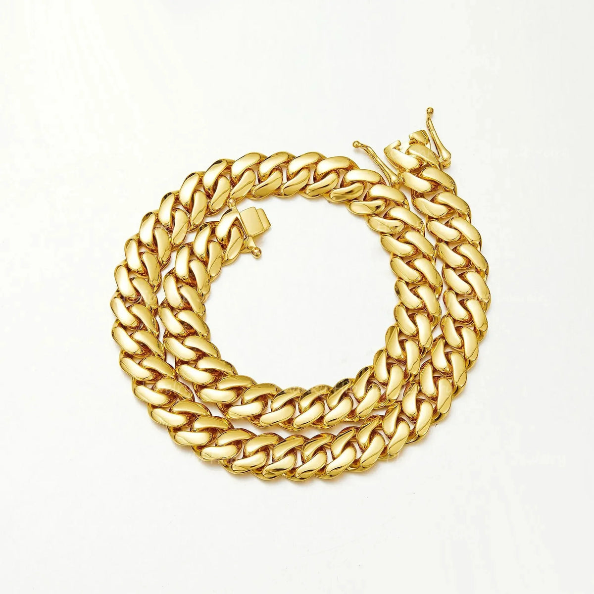 12mm Hip Hop Bling Gold Color Stainless Steel Dense Cuban Miami Link Chain Necklaces for Men Rapper Jewelry Drop Shipping