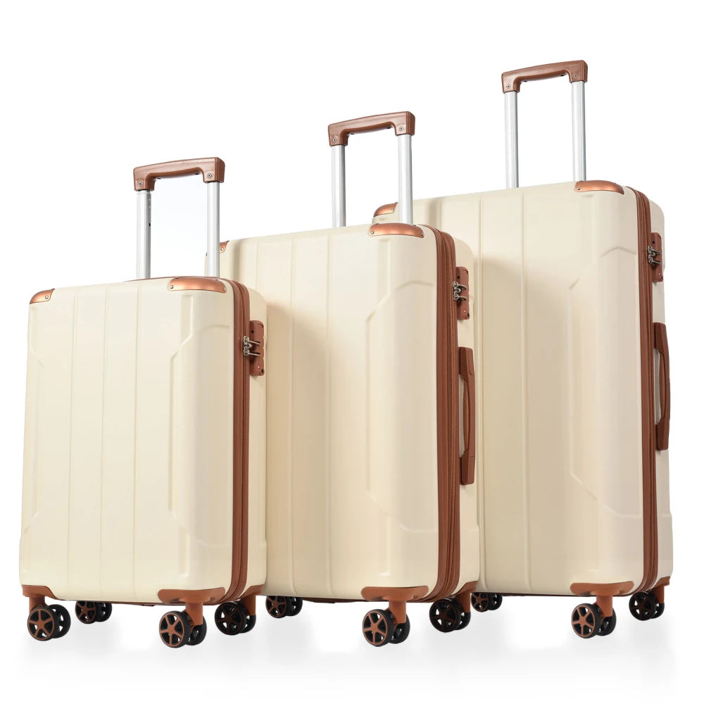 Luggage Set 3 Pcs Hardshell Suitcases, TSA Lock, Lightweight Travel Luggage 20" Carry on 24" 28" Checked for Family Trips