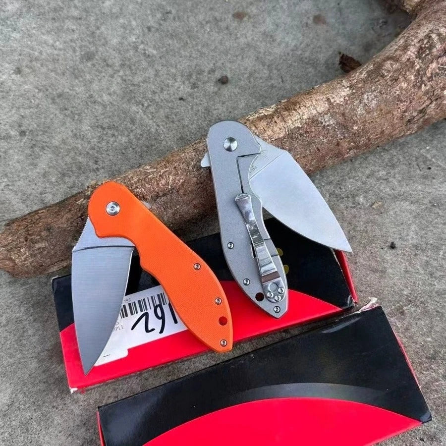 C172 Folding Knife OnLightweight Folding Knife with Fiber Construction, 8" V-Grind Blade & Clip Point Tip - Self-Locking Safety Mechanism, Ergonomic Non-Slip Grip, Compact EDC Pocket Knife for Camping, Fishing, Outdoor Surviv