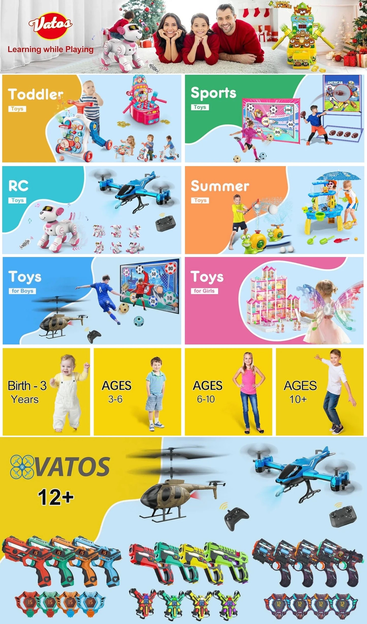 VATOS Hanging Christmas Train Set Toy Light and Sound Train Around Christmas Tree Decoration Gift Indoor Home Toys for Kids