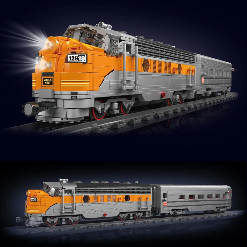 Mould King 12018 Technical Train Toys The RC USA EMD F7 WP Diesel Locomotive Building Block Brick Assembly Kids Christmas Gift