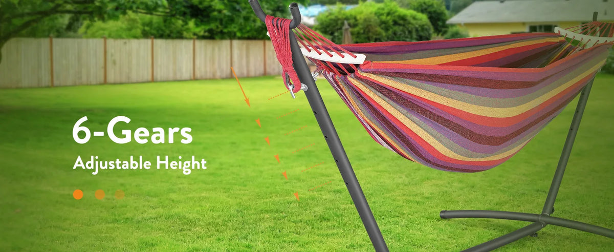GYROOR Adjustable Outdoor Stand Hammock With Storage Bag