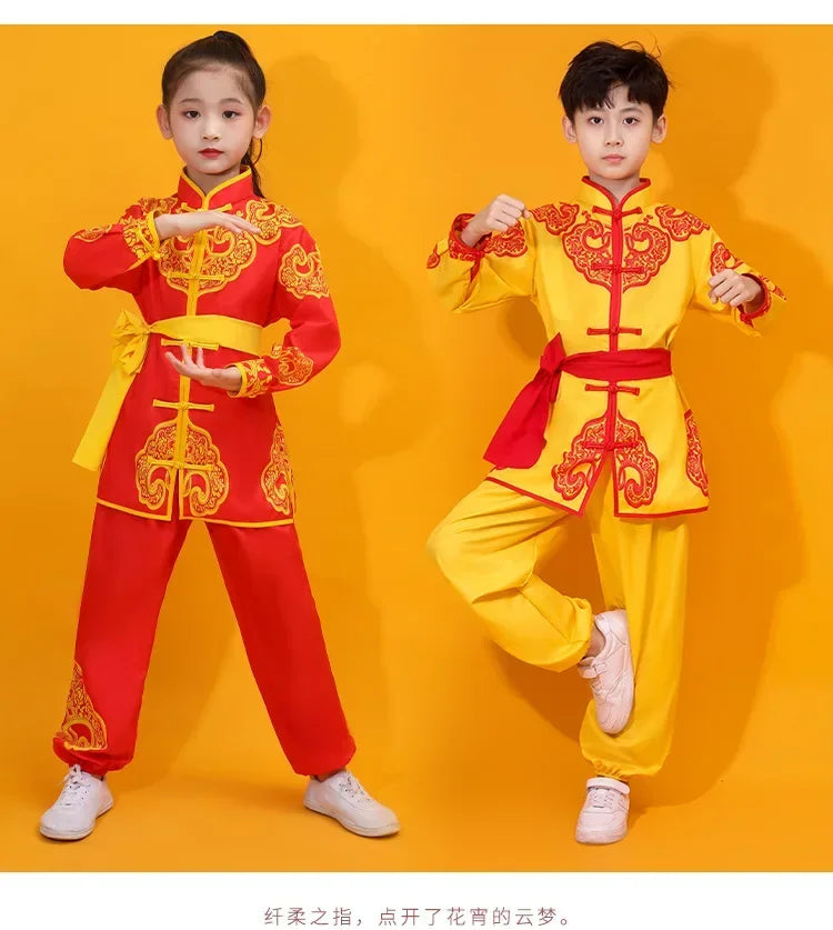Chinese Kung Fu Uniform Children Wushu Sets Baby Martial Arts Costumes Girl Suit Perform Outfit Kids Clothes Boy Tai Chi Set