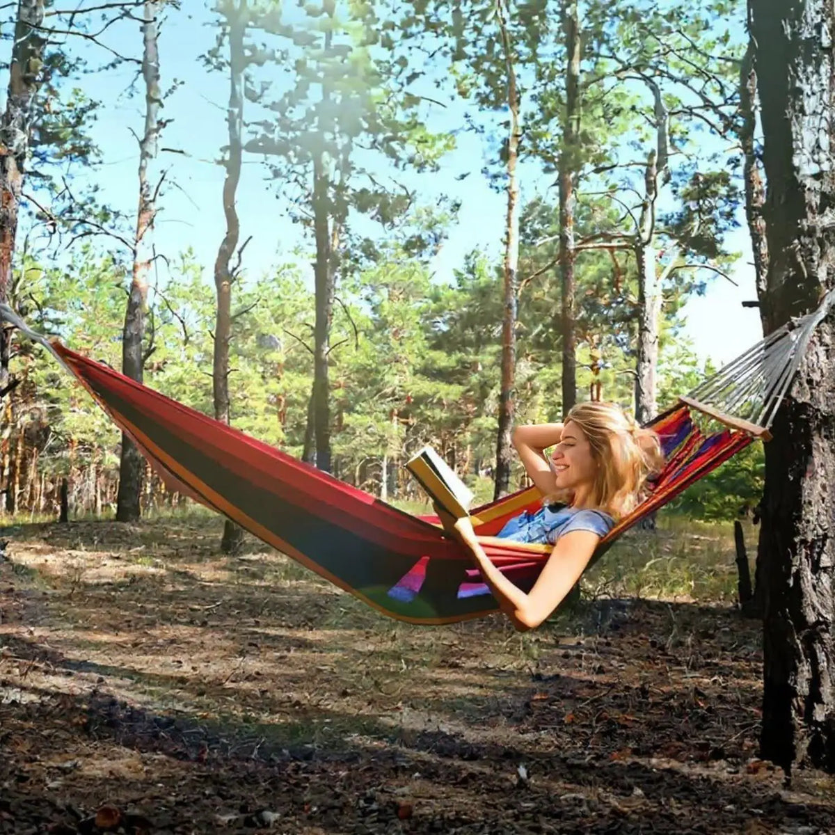 GYROOR Adjustable Outdoor Stand Hammock With Storage Bag